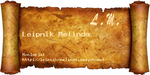 Leipnik Melinda névjegykártya